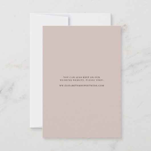 Black Minimalist Serif Script Typography Wedding RSVP Kaartje (Achterkant)