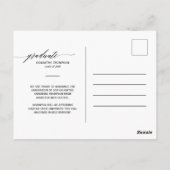 Black Minimalist She Did It Graduation Arch Photo Briefkaart (Achterkant)