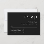 Black Minimalist Typography Wedding RSVP Kaartje (Voorkant)