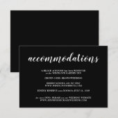 Black Minimalist Wedding Accommodations Informatiekaartje (Voorkant / Achterkant)