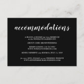 Black Minimalist Wedding Accommodations Informatiekaartje (Voorkant)