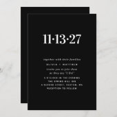 Black Minimalist Wedding | Elegant Modern Photo Kaart (Voorkant / Achterkant)