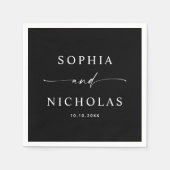 Black Minimalist Wedding | Elegant Script Cocktail Servet (Voorkant)