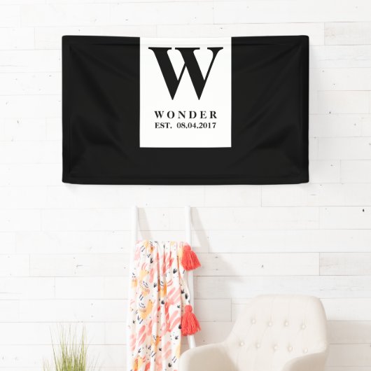 Black Minimalist Wedding Monogram | Newlywed Desig Spandoek (Insitu)