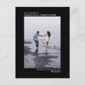 Black Minimalist Weduwfoto Save the Date Aankondigingskaart (Voorkant)