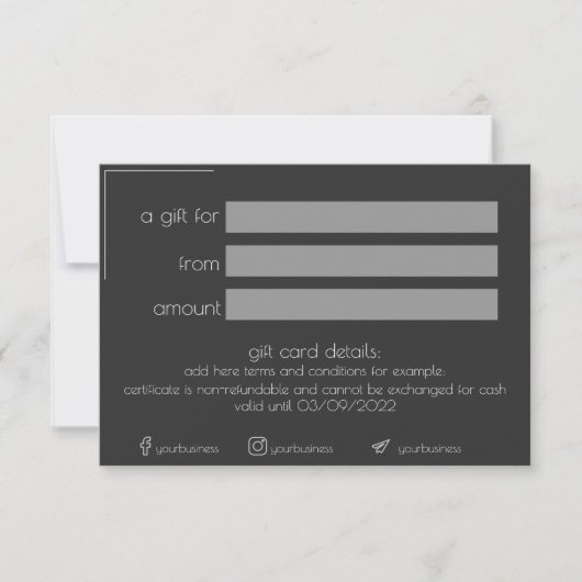 Black Minimalistical Business Cadeft Certificate K (Voorkant)