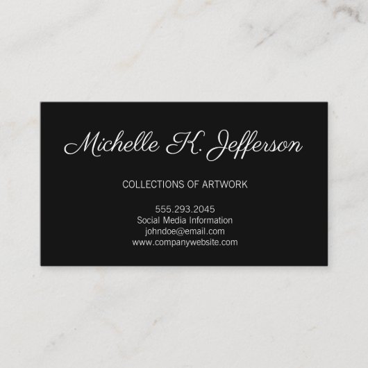 Black | Minimalistische Executive Lux Visitekaartje (Voorkant)