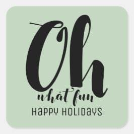 Black Mint Green Oh What Fun Holiday Stickers