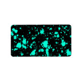 Black Mint Paint Splatter Artistic Splash Creative Etiket (Voorkant)