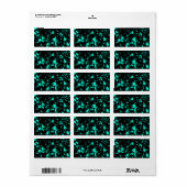 Black Mint Paint Splatter Artistic Splash Creative Etiket (Full Sheet)