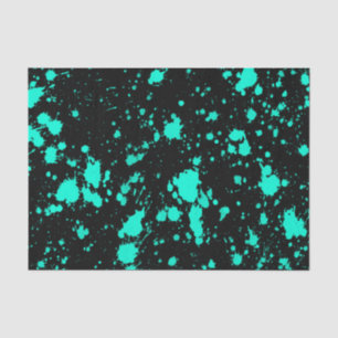 Black Mint Paint Splatter Artistic Splash Creative Tissuepapier