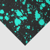 Black Mint Paint Splatter Artistic Splash Creative Tissuepapier (Detail)