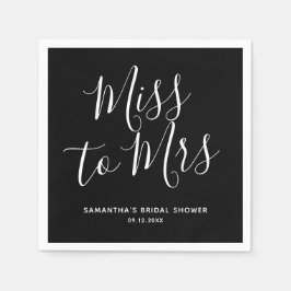 Black Miss to Mrs Simple Chic Boho Vrijgezellenfee Servet