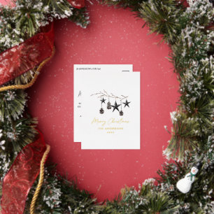 Black mocha modern schandaal botanische kerst folie feestdagen briefkaart