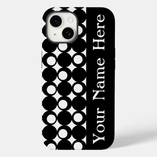 Black Mod Ball-ontwerp met naam Case-Mate iPhone Case (Achterkant)