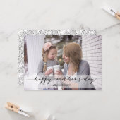 Black Mod Calligraphy Moederdag Photo Card Kaart (Voorkant / Achterkant in situ)