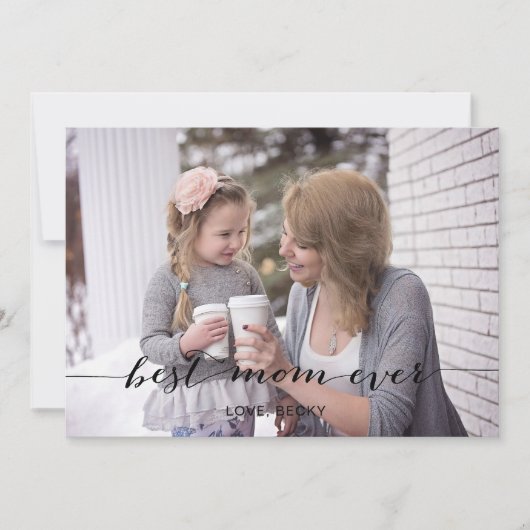 Black Mod Calligraphy Moederdag Photo Card Kaart (Voorkant)