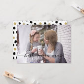 Black Mod Calligraphy Moederdag Photo Card Kaart (Voorkant / Achterkant in situ)