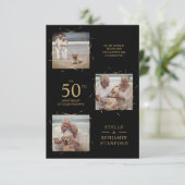 Black Modern 3 Photos Pet All Wedding Jubileum (Staand voorkant)