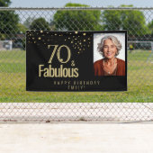 Black Modern 70 en fantastische verjaardagsfoto Spandoek (Insitu)