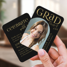 Black Modern Arch Photo Afstuderen aangekondigd