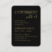 Black Modern Arch Photo Afstuderen aangekondigd Informatiekaartje (Achterkant)