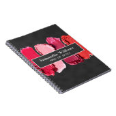 Black Modern Beauty Salon Make-up Artist Lipstick Notitieboek (Rechterzijde)