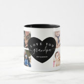 Black Modern Best Grandpa Ever Photo Custom Mok (Midden)