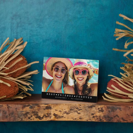 Black Modern Besties Vriendschap Hartfoto Fotoplaat (Zijkant)