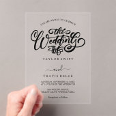 Black Modern Boho Acryl Uitnodiging voor het Huwel (Insitu (Draagbaar))