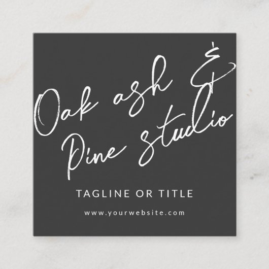 Black Modern Boho QR Code Visitekaartje (Voorkant)