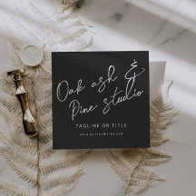 Black Modern Boho QR Code Visitekaartje