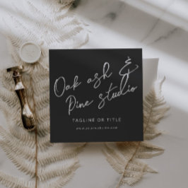 Black Modern Boho QR Code Visitekaartje