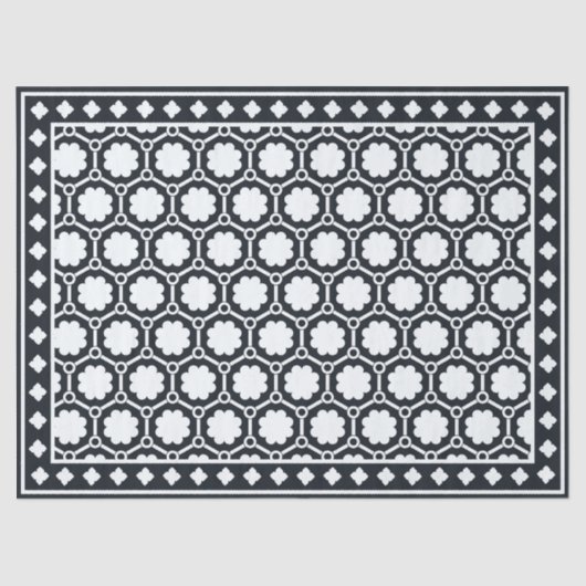 Black Modern Bone Inlay Decoupage Paper Tissuepapier (Voorkant)