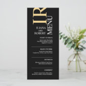 Black Modern bruiloft - Menu (Staand voorkant)