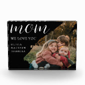 Black Modern Brushstroke Script We Love You Mom Fotoblokken (Voorkant)