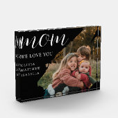 Black Modern Brushstroke Script We Love You Mom Fotoblokken (Links)