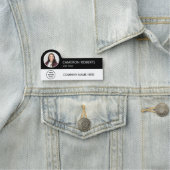 Black Modern Business Logo Foto Medewerker Naamplaatje (In situ)