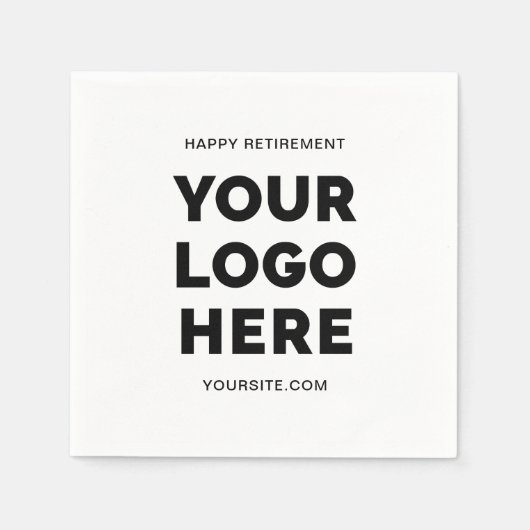 Black Modern Business Logo Happy Retirement Servet (Voorkant)