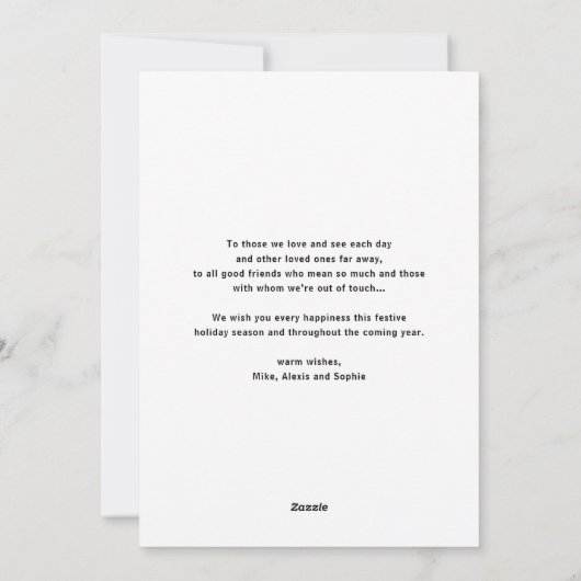 Black Modern Calligraphy Photo Merry Kerstry Feestdagenkaart (Achterkant)