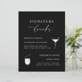 Black Modern Calligraphy Signature Drink Sign (Staand voorkant)