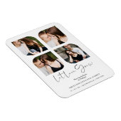 Black Modern Chic Clover Collage 4 Foto's Weddensc Magneet (Rechterzijde)