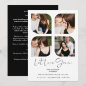 Black Modern Chic Clover Collage 4 Photos Wedding (Voorkant / Achterkant)