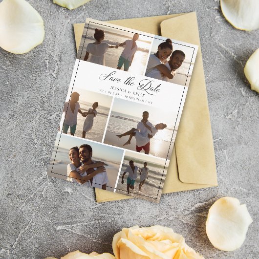 Black Modern Chic Collage 6 Foto's Couple Wedding