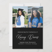 Black Modern Class Jaar van en Foto Afstuderen Aankondiging (Achterkant)