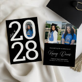 Black Modern Class Jaar van en Foto Afstuderen Aankondiging