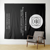 Black Modern Corporate Event Logo Display Banner Wandkleed (In Situ (horizontaal))