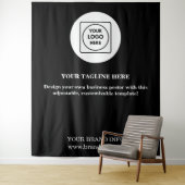 Black Modern Corporate Event Logo Display Banner Wandkleed (In situ)