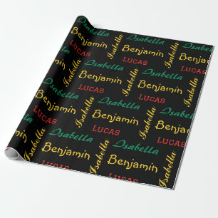 Black Modern eenvoudige unieke typografie aangepas Cadeaupapier