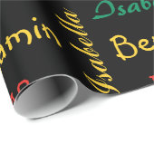 Black Modern eenvoudige unieke typografie aangepas Cadeaupapier (Rol Hoek)